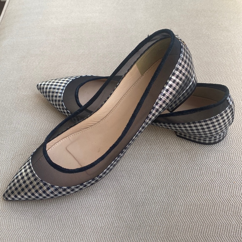 ⭐️HOST PICK⭐️ J. Crew Silver Black Gingham Check Flats - 9.5